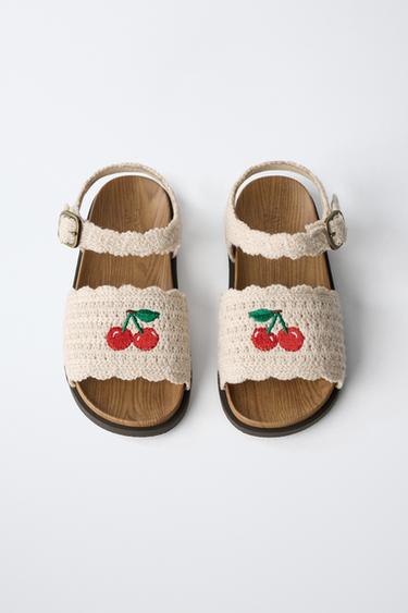 CROCHET SANDALS - Ecru White by Zara