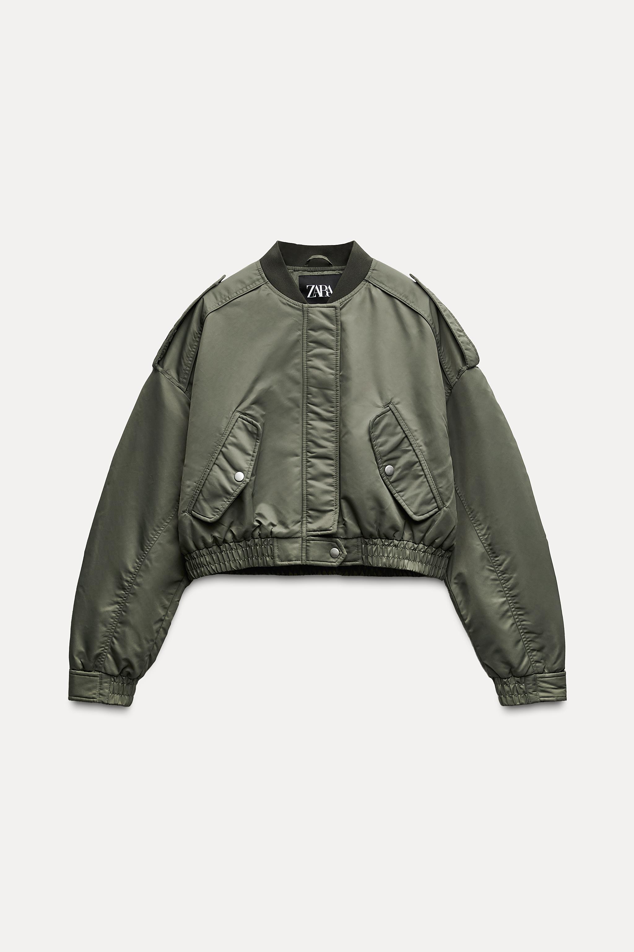 Cropped bomber jacket zara hotsell