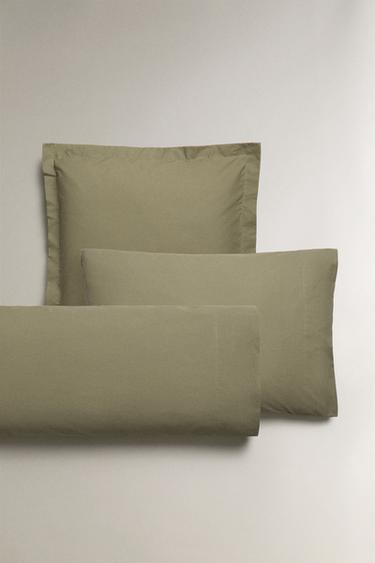 (200 THREAD COUNT) COTTON PERCALE PILLOWCASE - Green by Zara