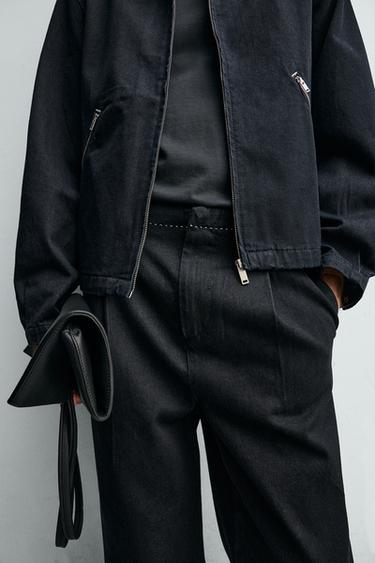 RELAXED FIT DENIM CHINOS WITH CONTRAST TOPSTITCHING - Indigo by Zara - Image 6