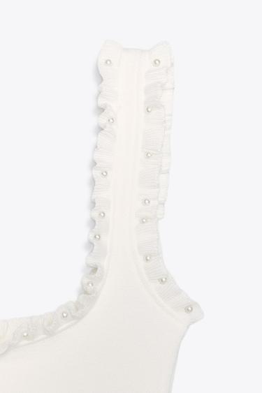 SHORT DRESS WITH TRIM - Oyster-white by Zara - Image 7