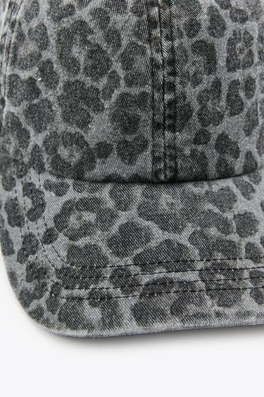 ANIMAL PRINT TWILL CAP - Grey by Zara - Image 1