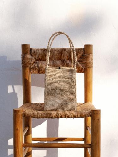 Zara Natural raffia bucket bag - Light beige