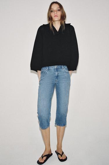 JEANS ZW COLLECTION CAPRI MITTELHOHER BUND - Blau von Zara