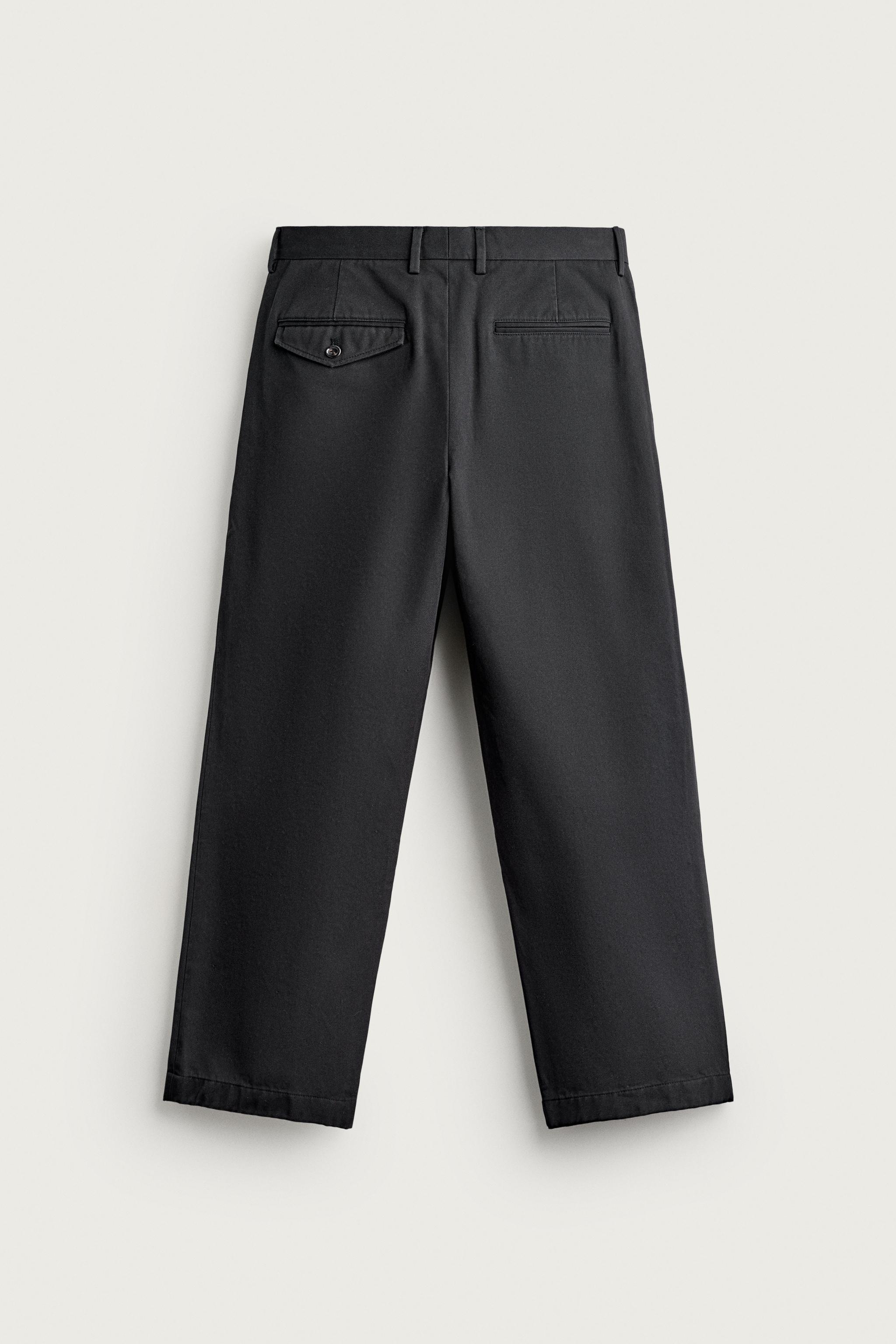 AARON LEVINE X ZARA PLEATED CHINOS — Black