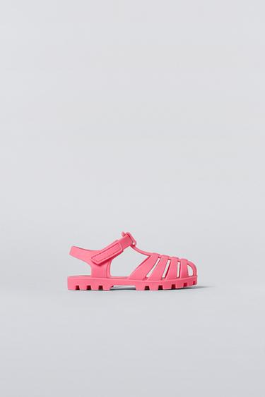 RUBBERISED CAGE SANDALS - Pink by Zara
