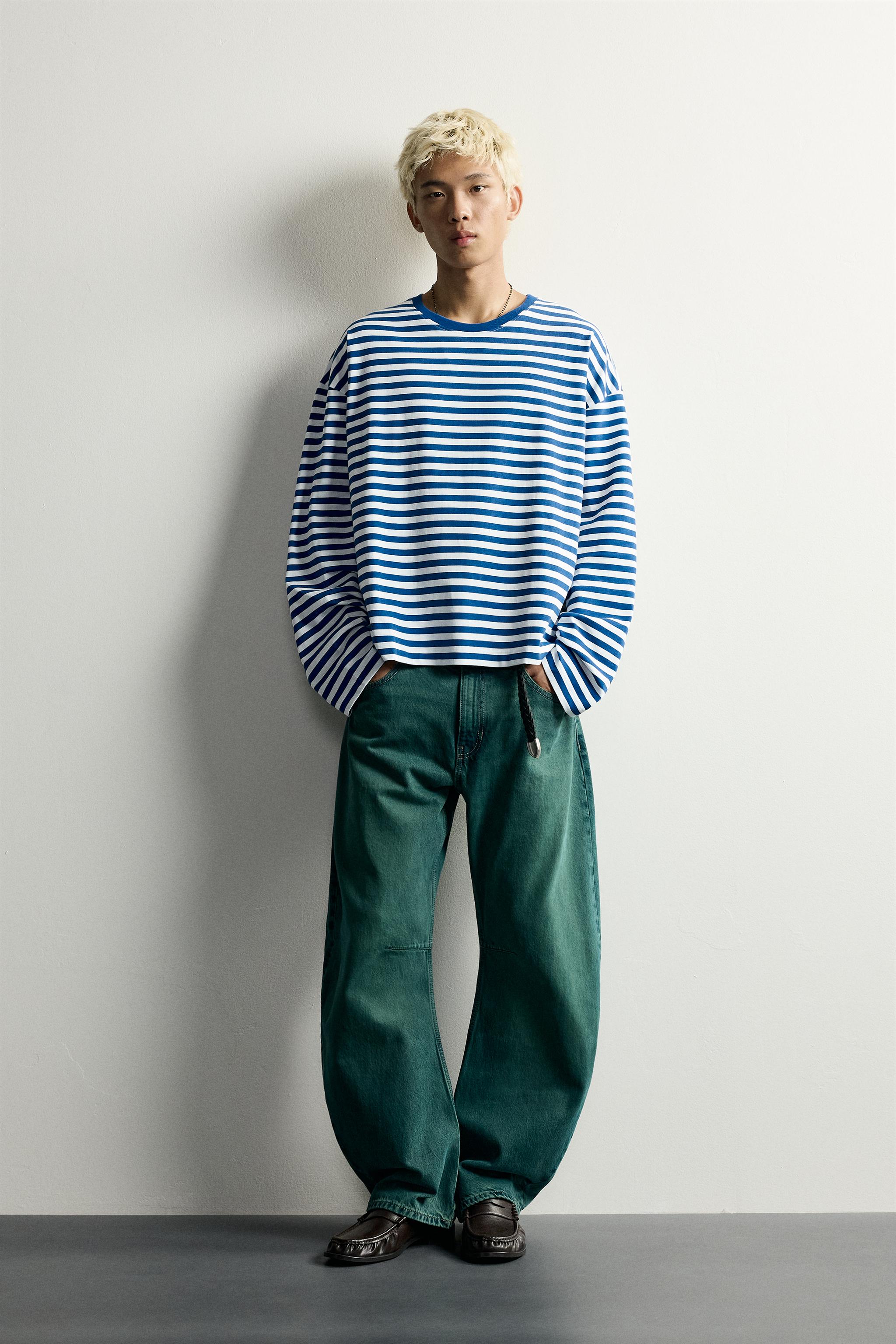 Zara UZUN KOLLU RELAXED FIT T-SHIRT