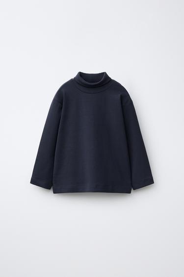 CAMISETA CUELLO VUELTO - Marino de Zara