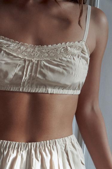 TOP BRALETTE DENTELLE - Gris de Zara - Image 1