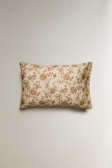 FLORAL SATEEN PILLOWCASE - Beige by Zara - Image 3