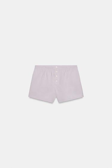 SHORT FLUIDE AVEC BOUTONS - Mauve clair de Zara - Image 5