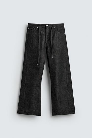 RELAXED bell bottom FIT JEANS - Black by Zara