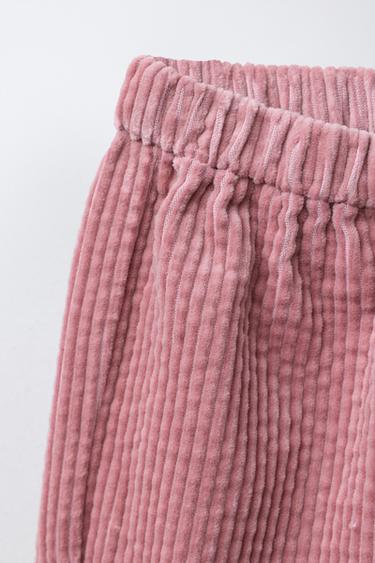 PANTALON EN VELOURS CÔTELÉ ÉPAIS - Rose de Zara - Image 2
