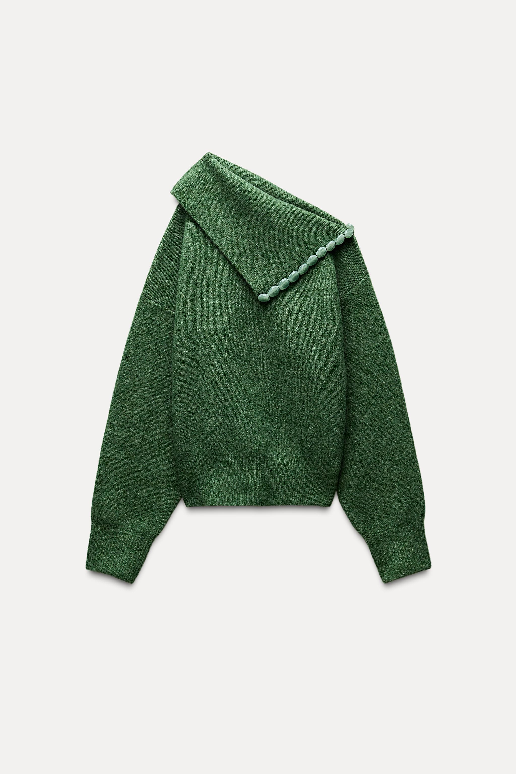 PULLOVER PUNTO PALLINE Verde ZARA Italia Italy