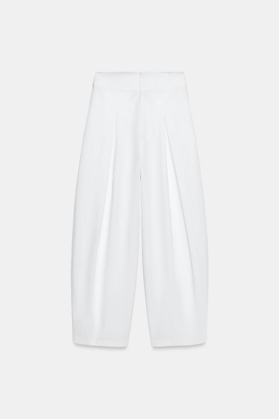 PANTALON BALLON À PLIS - Blanc de Zara - Image 6