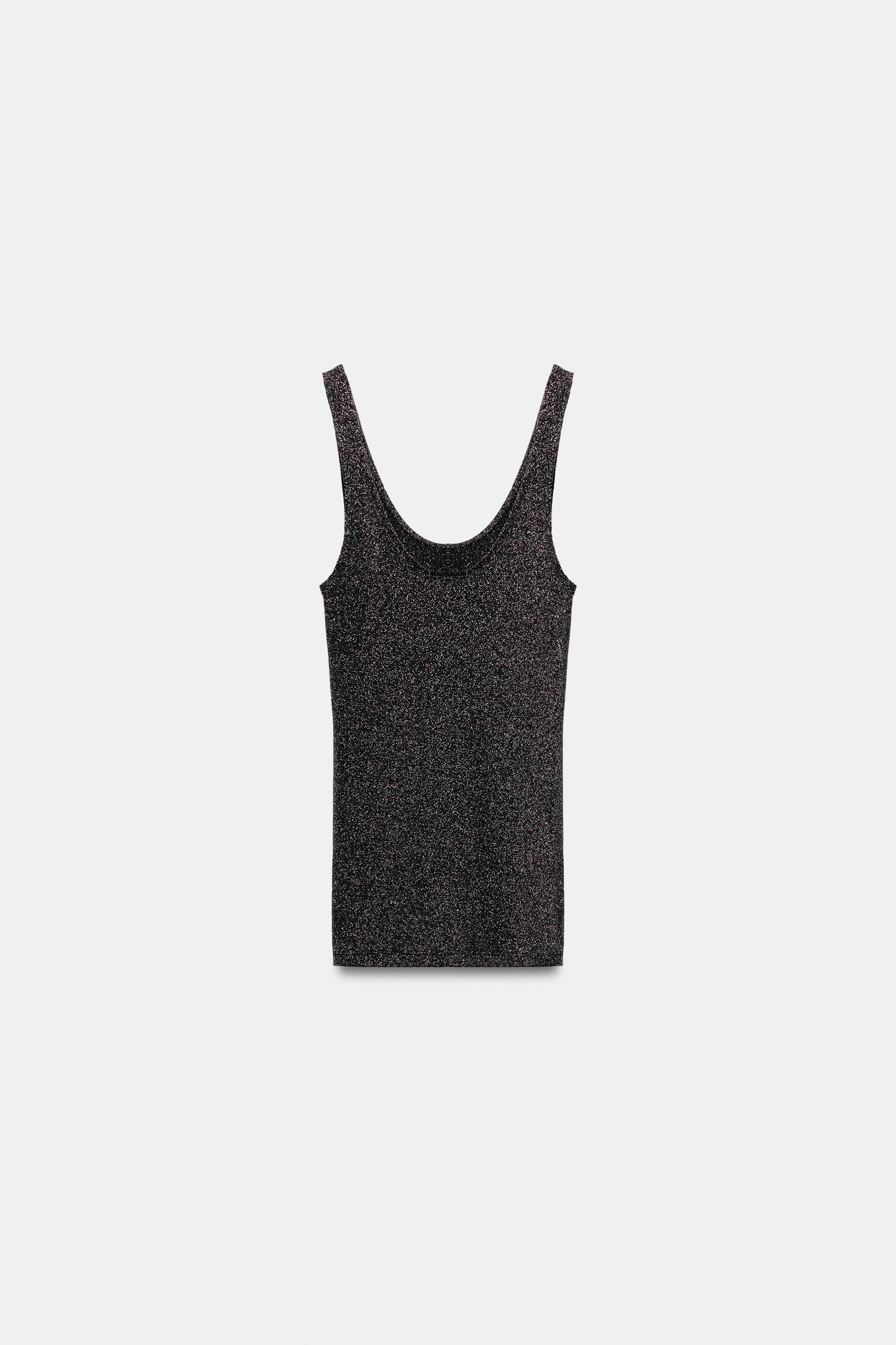 Женские топы Zara METALLIC YARN TANK TOP — фото 5