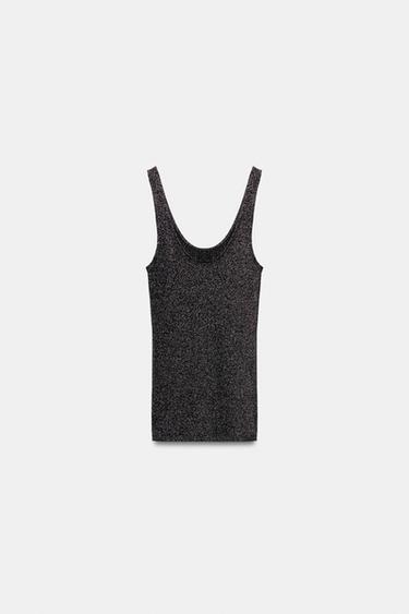 METALLIC YARN TANK TOP — Black 1