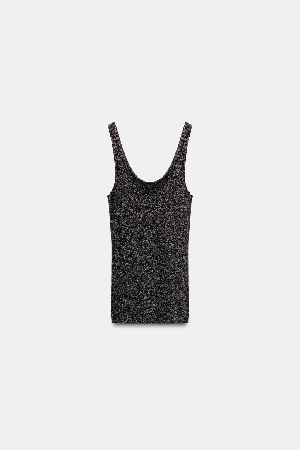 METALLIC THREAD STRAPPY TOP