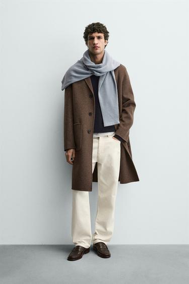 معطف بالصوف - بني/ توبو الخاص بـ Zara