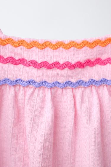 TOP TEXTURÉ ONDULÉ EN CONTRASTE - Rose / Mauve de Zara - Image 2