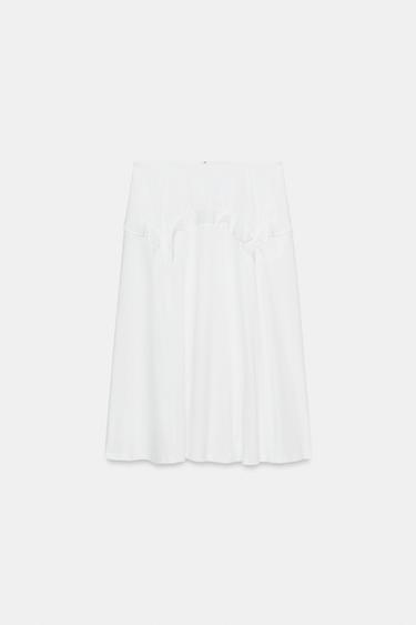 JUPE BIMATIÈRE À VOLANTS - Blanc de Zara - Image 2