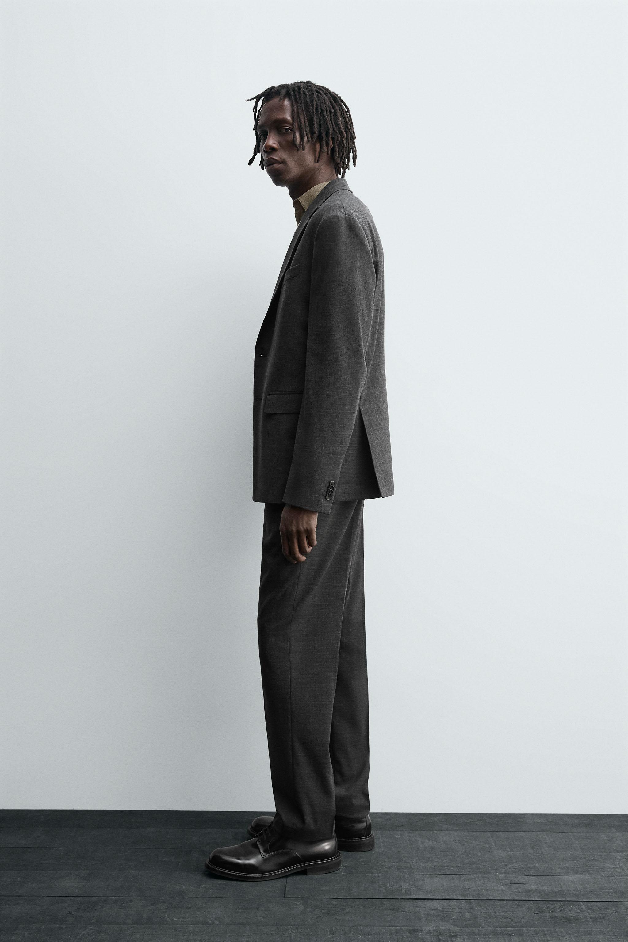 TEXTURED SUIT PANTS