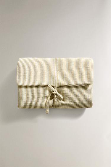 STRIPED MUSLIN BABY CHANGING MAT - Green by Zara