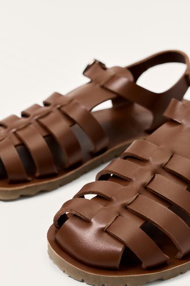 LEATHER CAGE SANDALS LIMITED EDITION - Brown by Zara - Image 6