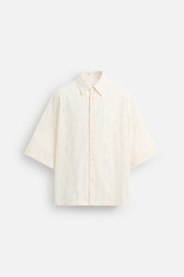 CAMISA BORDADO ONDAS - Crudo de Zara