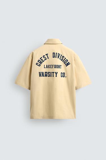 CHEMISE COUPE BOXY À INSCRIPTIONS IMPRIMÉES - Sable de Zara - Image 8