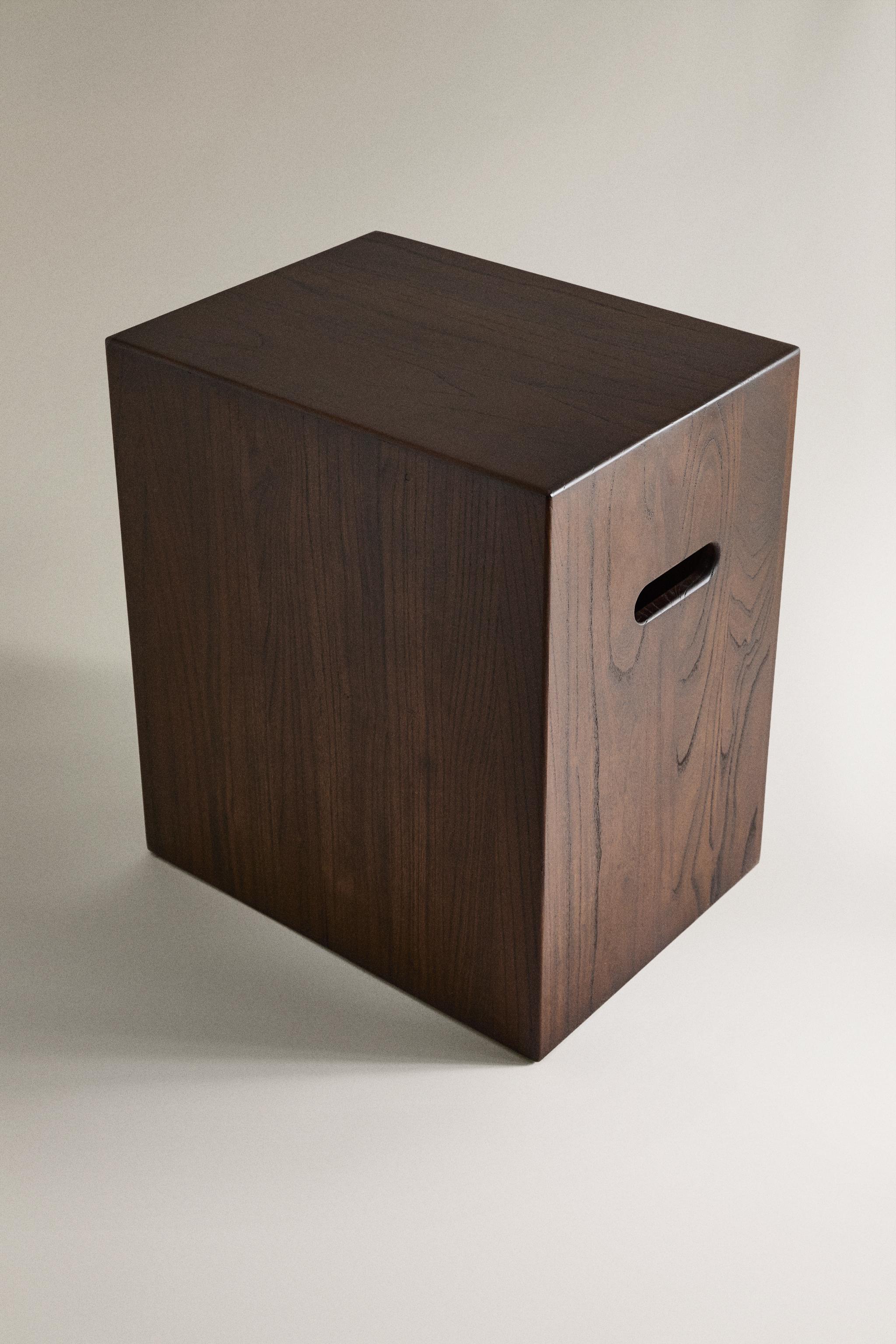 WOODEN CUBE SIDE TABLE - Brown | ZARA United States