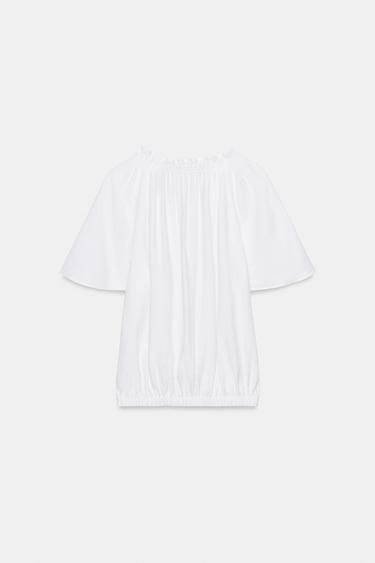 BLOUSE ROMANTIQUE À VOLANT - Blanc de Zara - Image 7