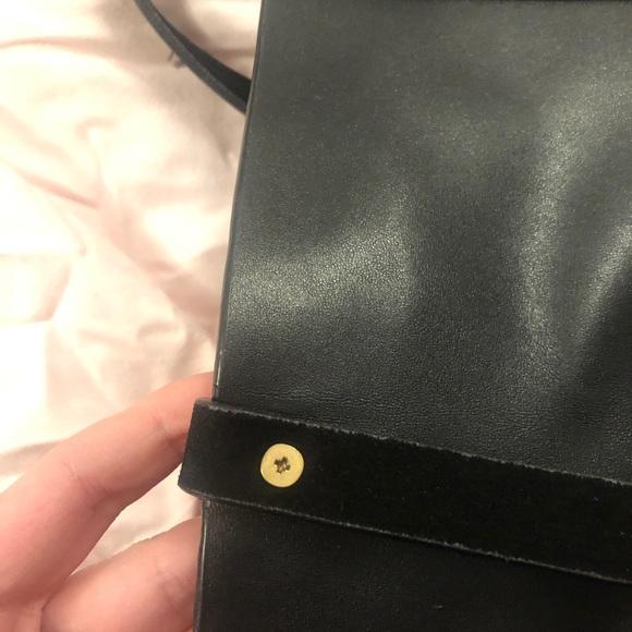 ZARA BLACK SUEDE LEATHER CROSS BODY PURSE GOLD HARDWARE INTERIOR POCKETS BUCKLE - Image 7