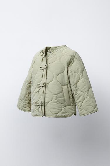 RIBBON PUFFER JACKET - Light green by Zara - Image 1