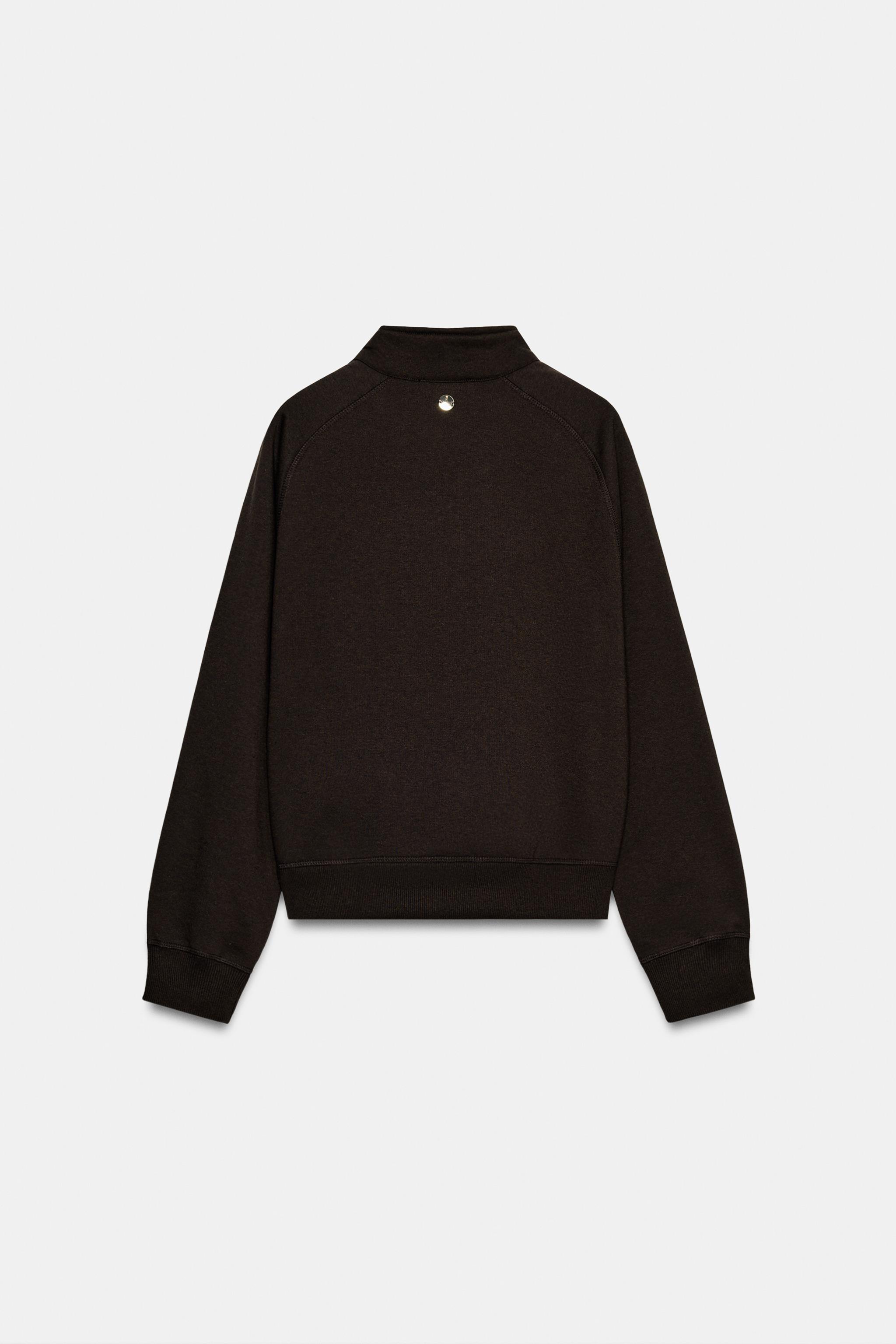 ZIP PATCH SWEATSHIRT - Brown | ZARA United States