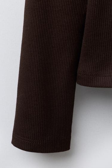 JEWEL RIB T-SHIRT - Brown by Zara