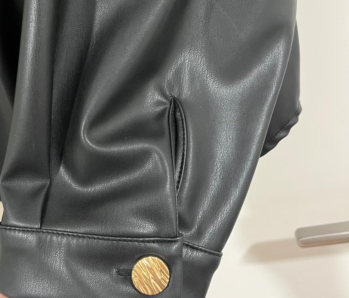 FAUX LEATHER OVERSHIRT WITH GOLDEN BUTTONS - Image 6
