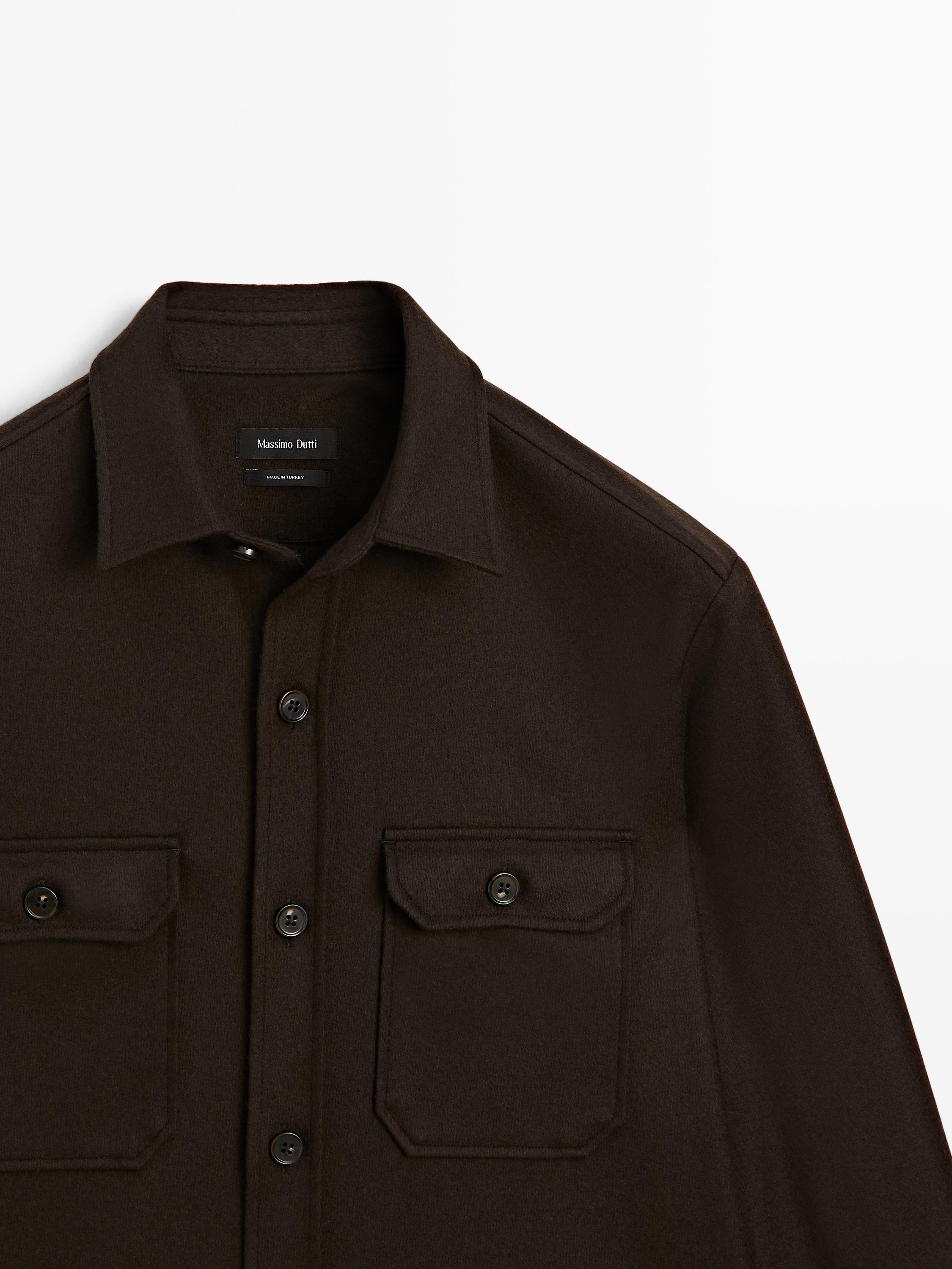 100% wool overshirt with pockets