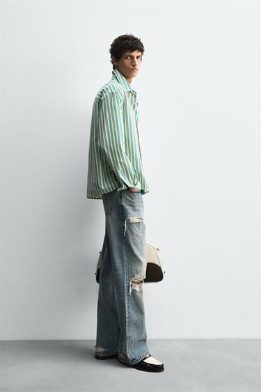 PLUTO PATCH STRIPED SHIRT HARRY LAMBERT FOR ZARA X DISNEY - White / Green by Zara - Image 3