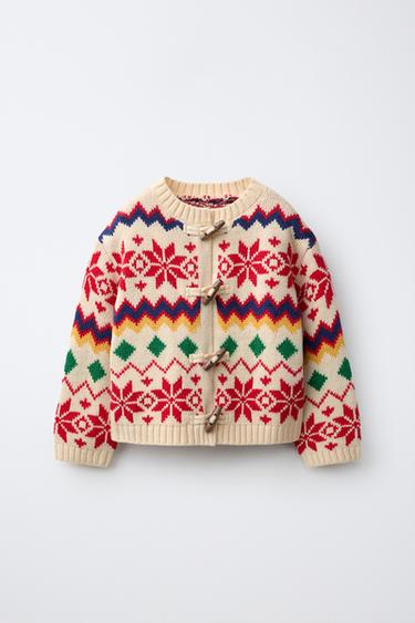 WOOL JACQUARD CARDIGAN — Multicolored 2