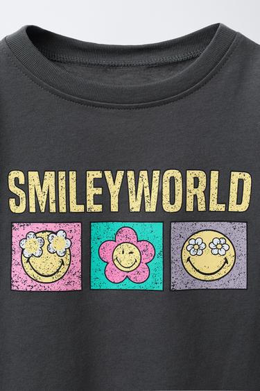 T-SHIRT À FLEURS SMILEYWORLD ® - Gris anthracite de Zara - Image 2