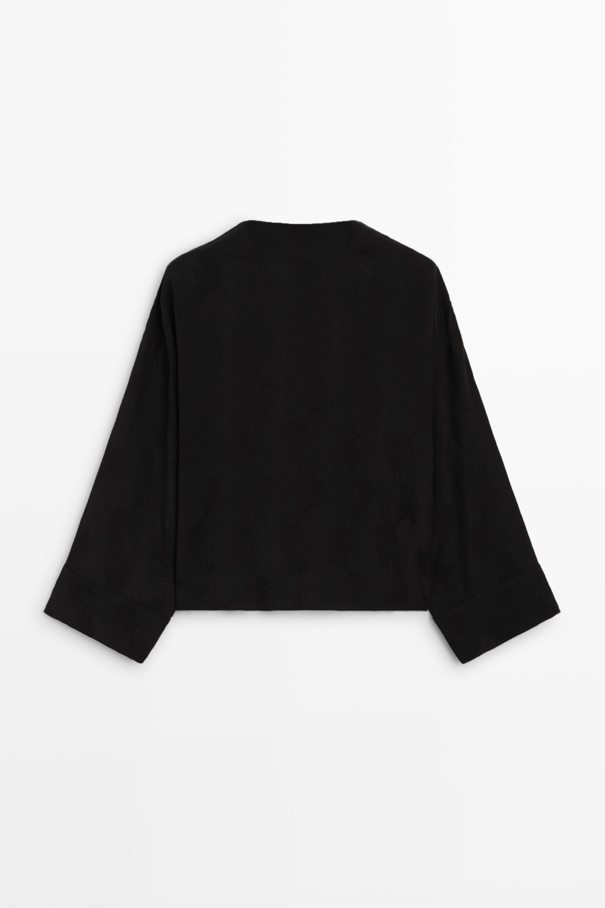 Cropped jacquard detail jacket