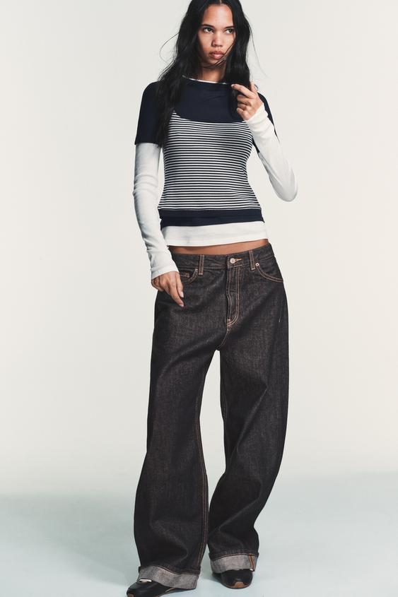 TRIPLE STRIPE EFFECT T-SHIRT