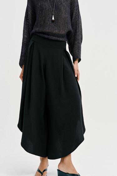 FLOWING TROUSERS WITH VENTS - Black by Zara