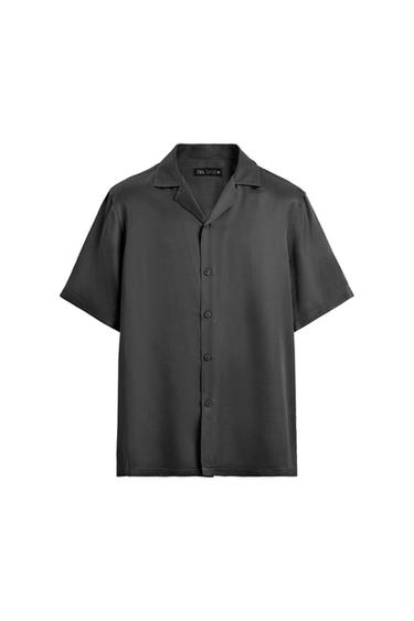 RELAXED FIT SATIN EFFECT SHIRT