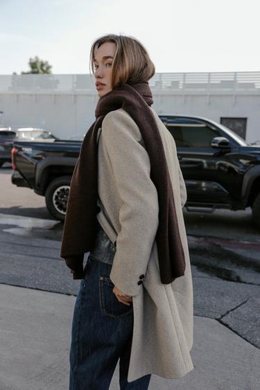 KHĂN QUÀNG KIỂU CƠ BẢN - Màu sôcôla từ Zara