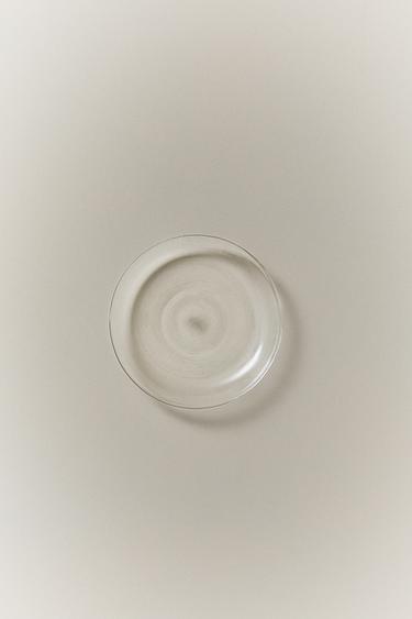 Zara BOROSILICATE GLASS SIDE PLATE WITH RIM - Transparent