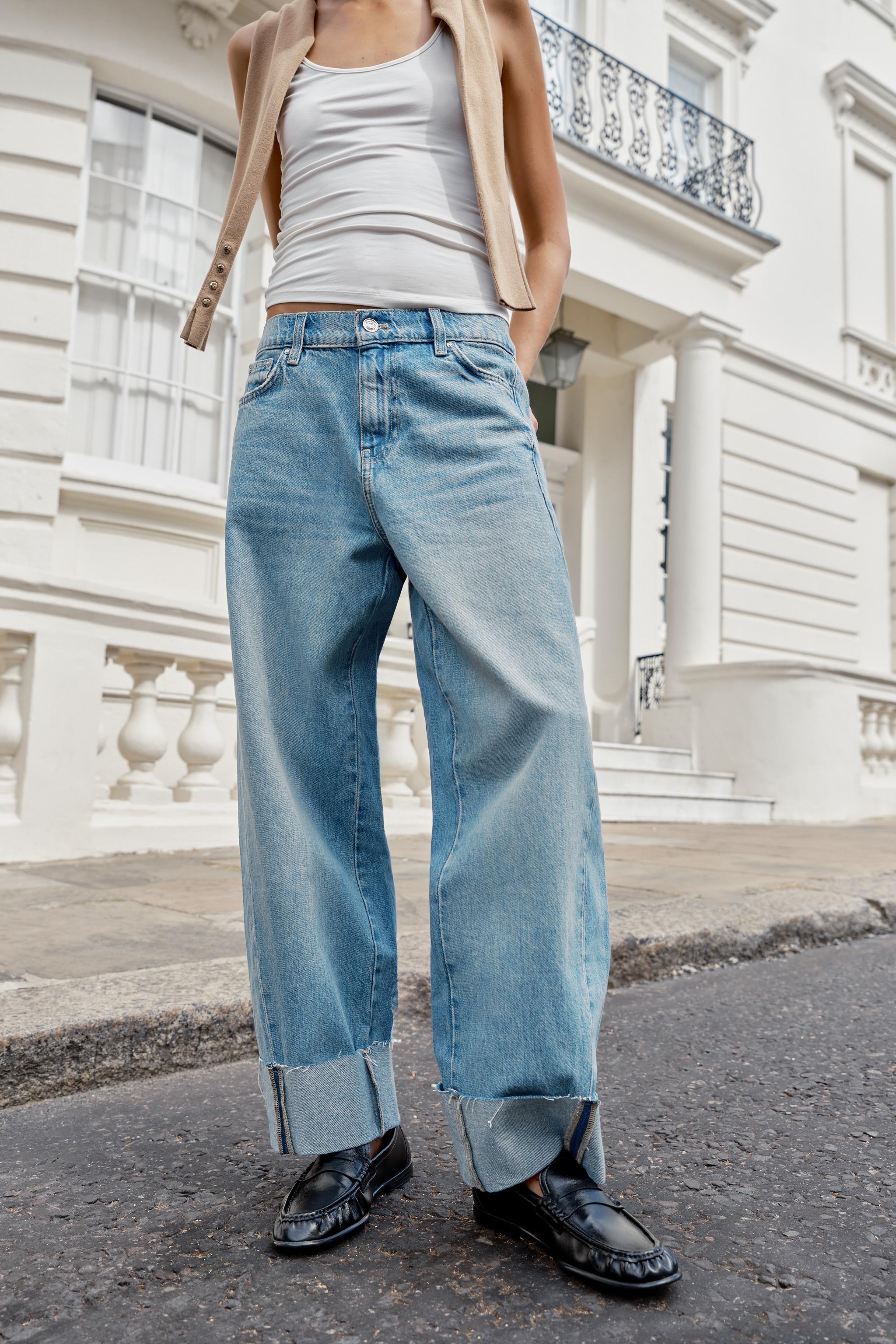 Zara Z1975 Dönmeli Paça Baggy Orta Bel Jean görsel 4