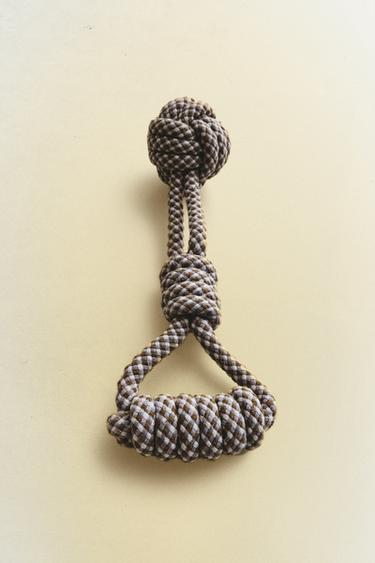 KNOTTED ROPE DOG TEETHER TOY - Grey by Zara