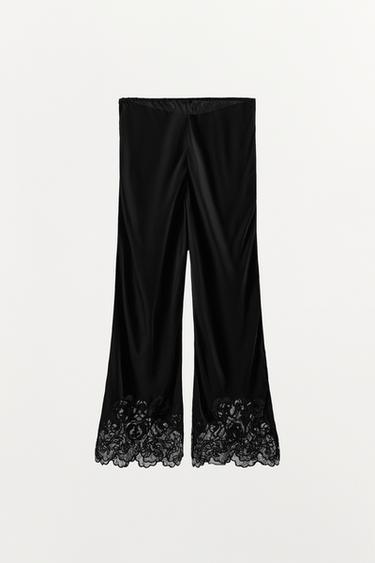 PANTALON EN VISCOSE 100% BRODÉ - Noir de Zara - Image 5